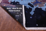 SUPER SALE Modern Hand Knotted Wool & Silk Galaxy Design Rug - 8' 2" X 10' 0"