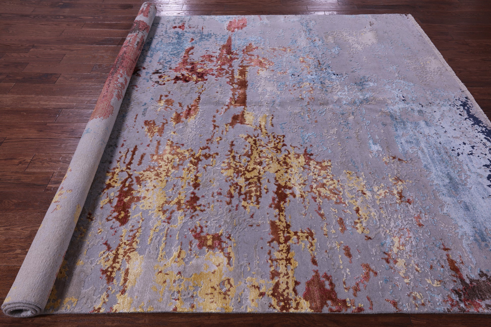 Modern Hand Knotted Wool & Silk Rug - 8' 2" X 10' 0" - Golden Nile