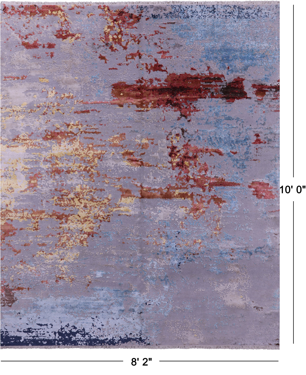 Modern Hand Knotted Wool & Silk Rug - 8' 2" X 10' 0" - Golden Nile