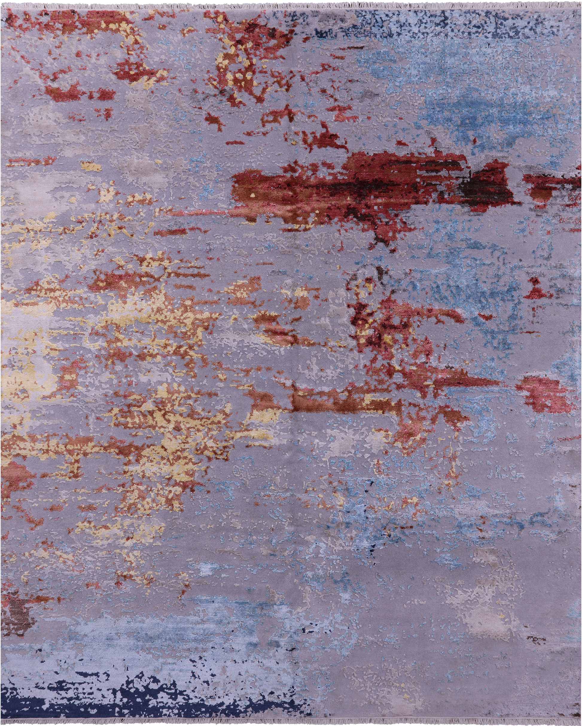 Modern Hand Knotted Wool & Silk Rug - 8' 2" X 10' 0" - Golden Nile