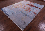 Modern Hand Knotted Wool & Silk Rug - 8' 2" X 10' 0" - Golden Nile