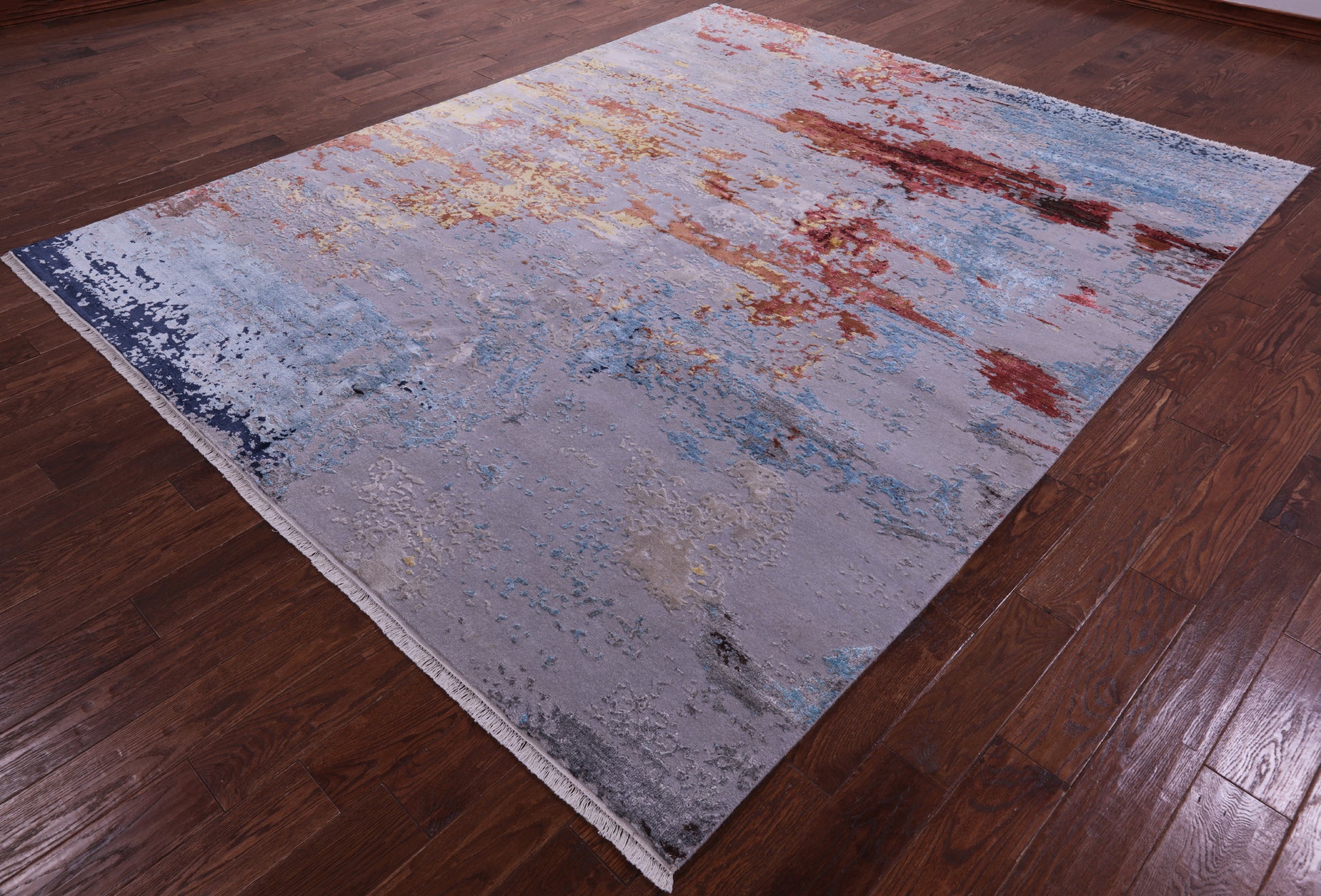 Modern Hand Knotted Wool & Silk Rug - 8' 2" X 10' 0" - Golden Nile