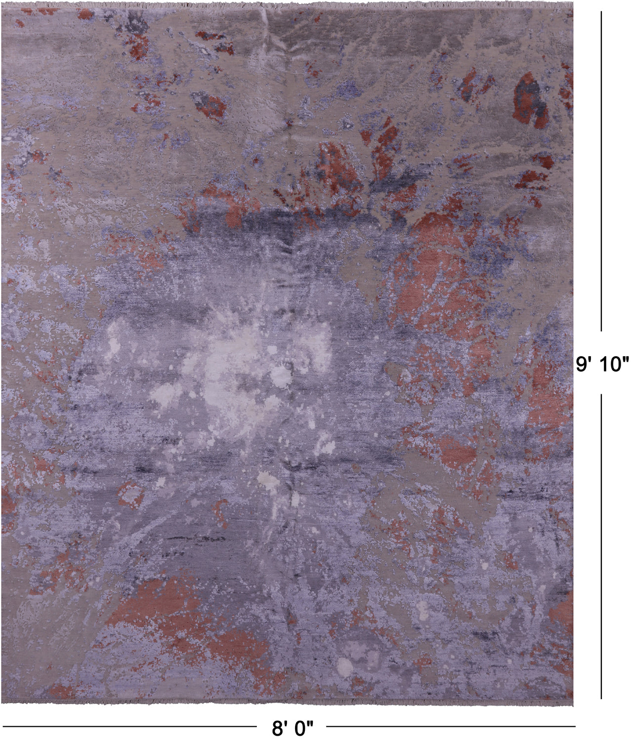 Modern Hand Knotted Wool & Silk Rug - 8' 0" X 9' 10" - Golden Nile