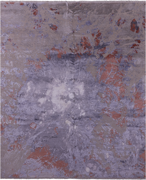 Modern Hand Knotted Wool & Silk Rug - 8' 0" X 9' 10" - Golden Nile