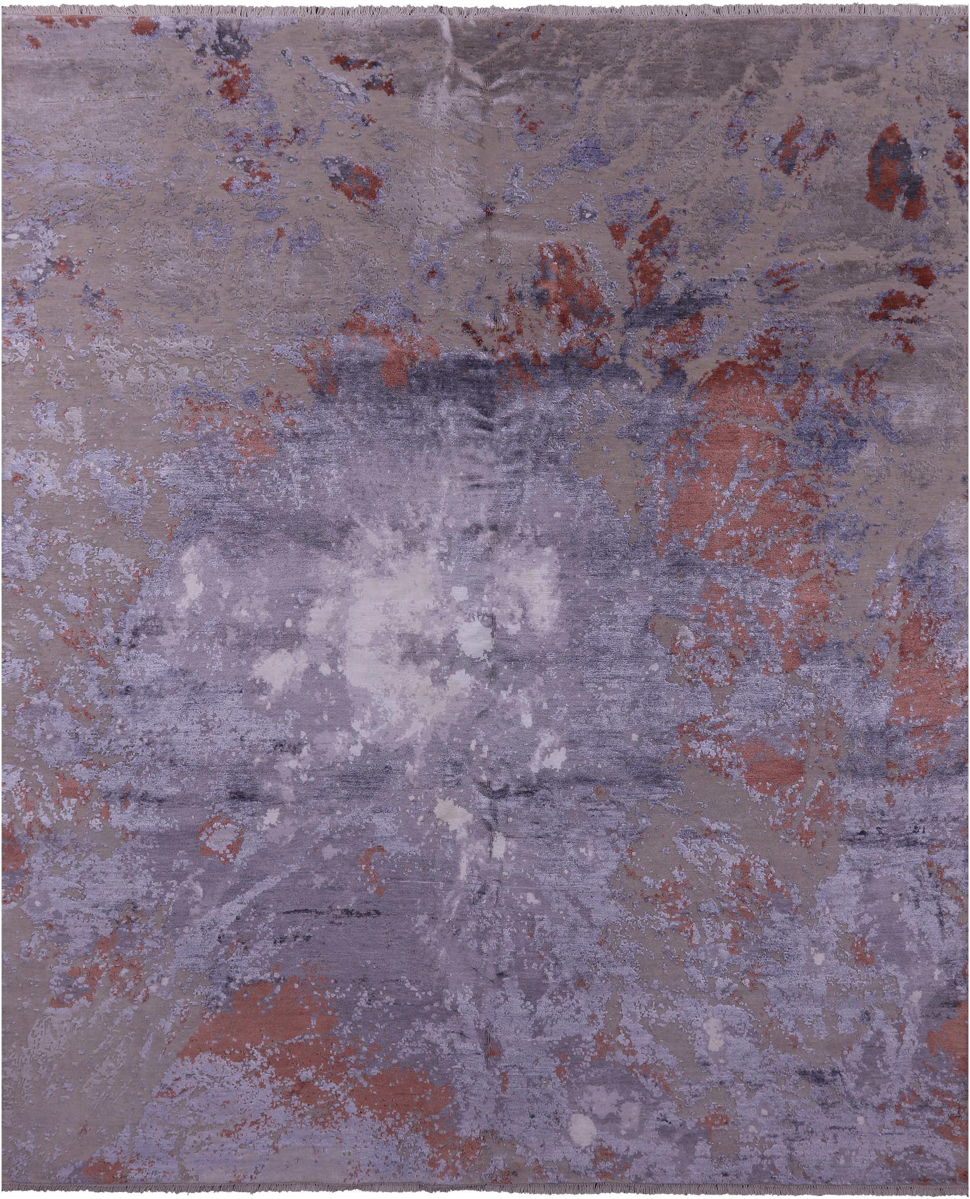 Modern Hand Knotted Wool & Silk Rug - 8' 0" X 9' 10" - Golden Nile