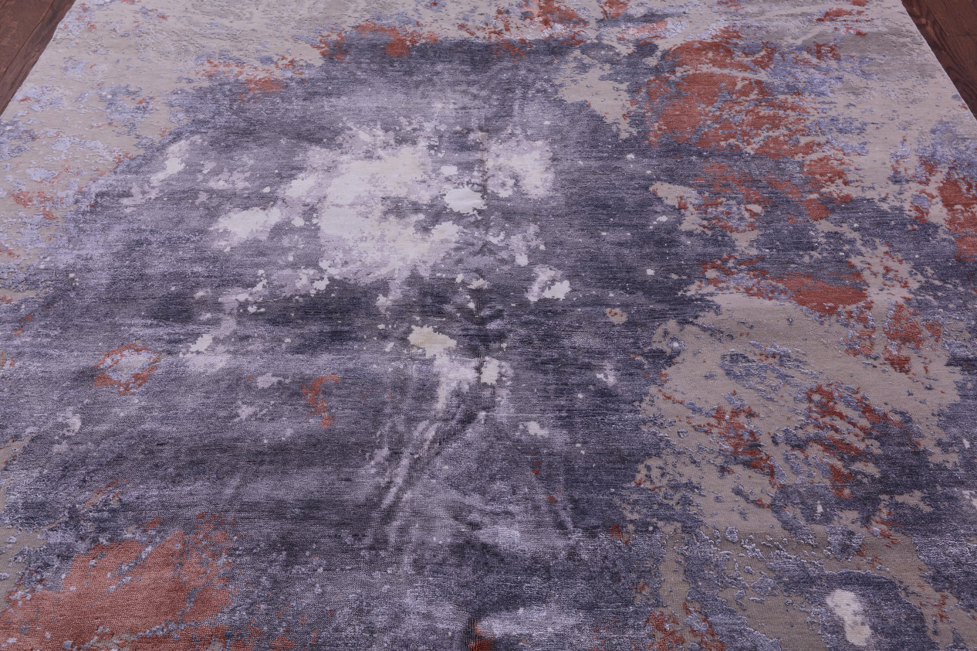 Modern Hand Knotted Wool & Silk Rug - 8' 0" X 9' 10" - Golden Nile