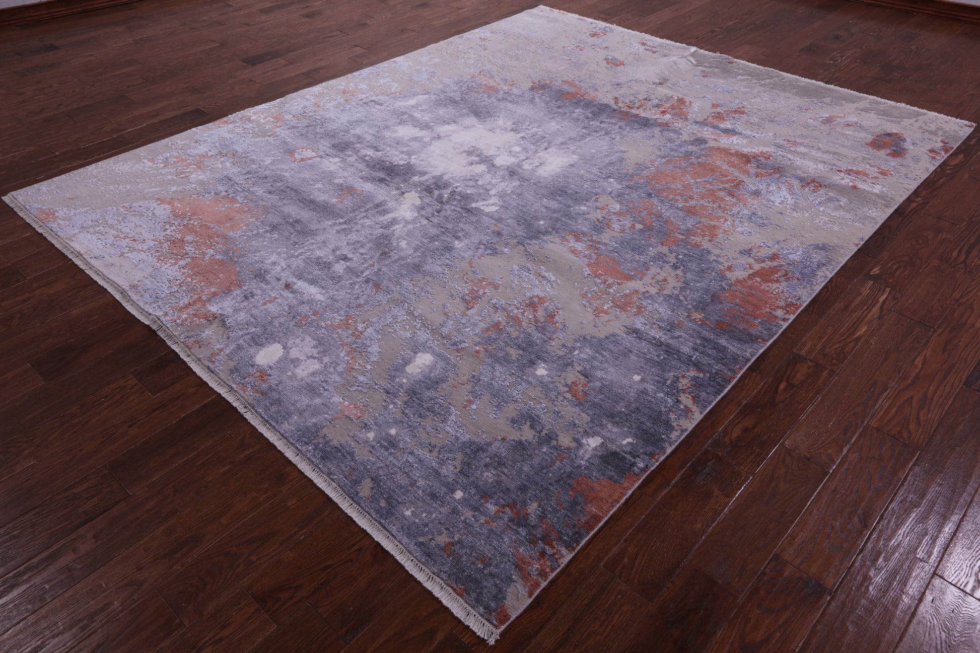 Modern Hand Knotted Wool & Silk Rug - 8' 0" X 9' 10" - Golden Nile