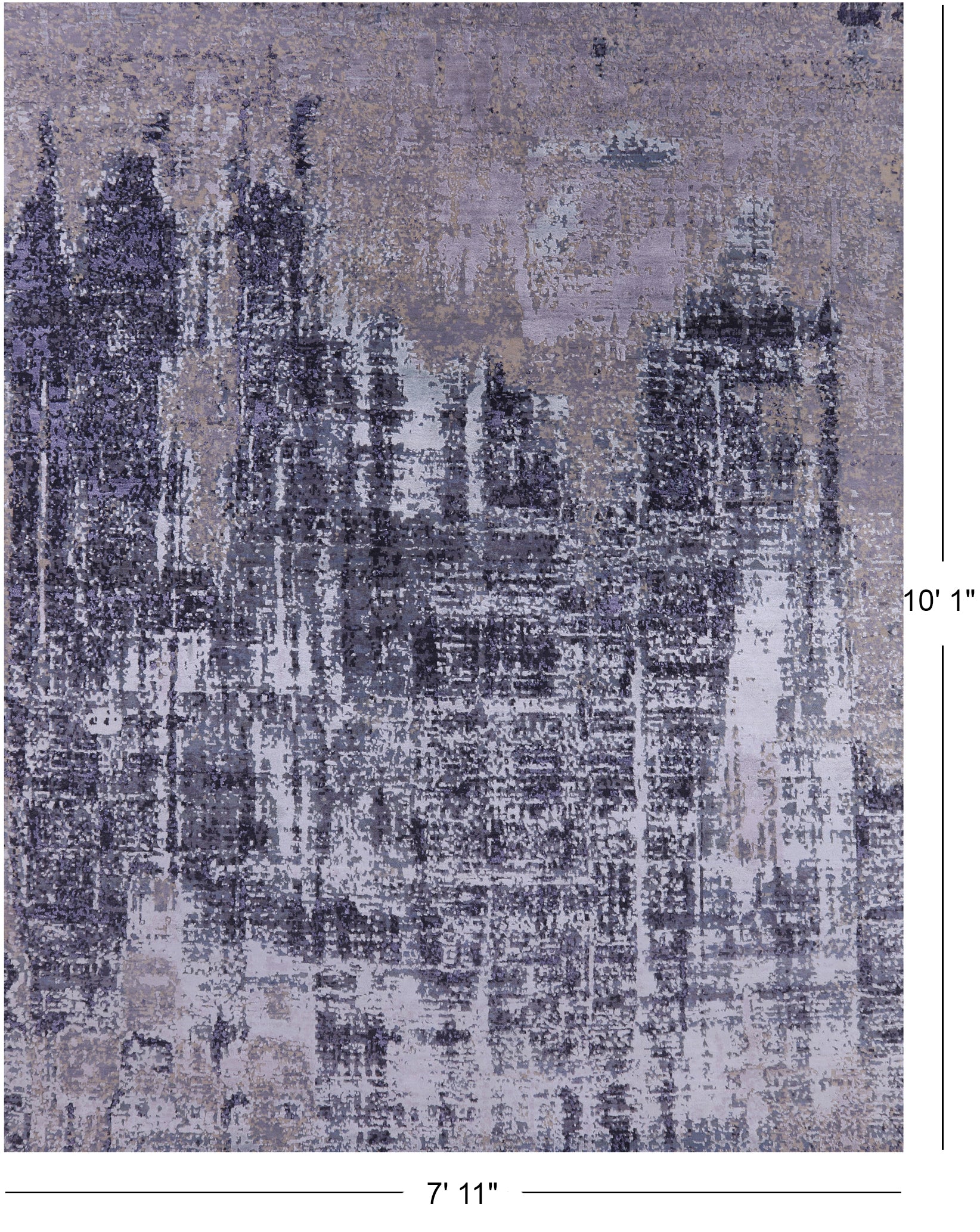 Modern Hand Knotted Wool & Silk Rug - 7' 11" X 10' 1" - Golden Nile