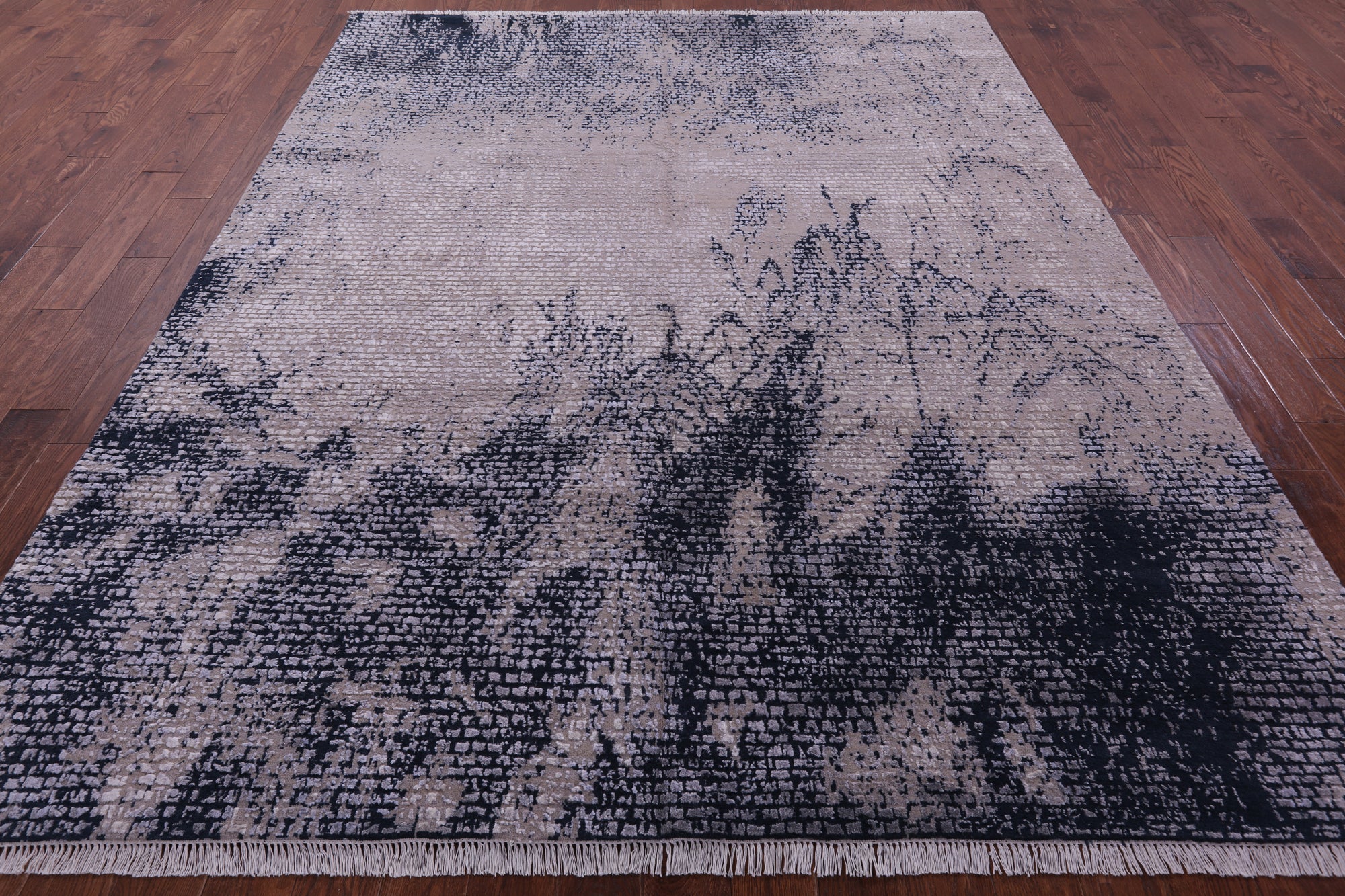Modern Hand Knotted Wool & Silk Rug - 8' 1" X 10' 1" - Golden Nile