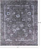 Grey Modern Hand Knotted Wool & Silk Rug - 8' 1" X 10' 0" - Golden Nile