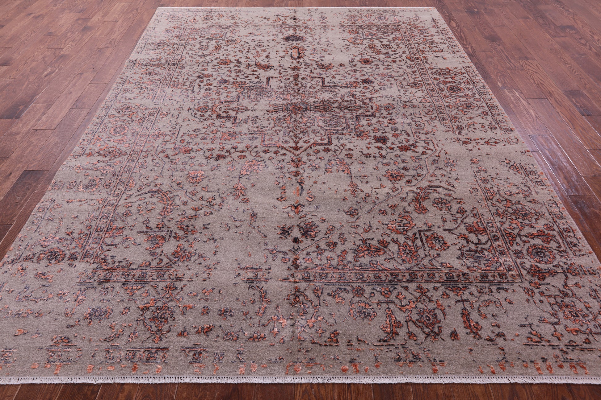 Modern Hand Knotted Wool & Silk Rug - 8' 0" X 10' 2" - Golden Nile