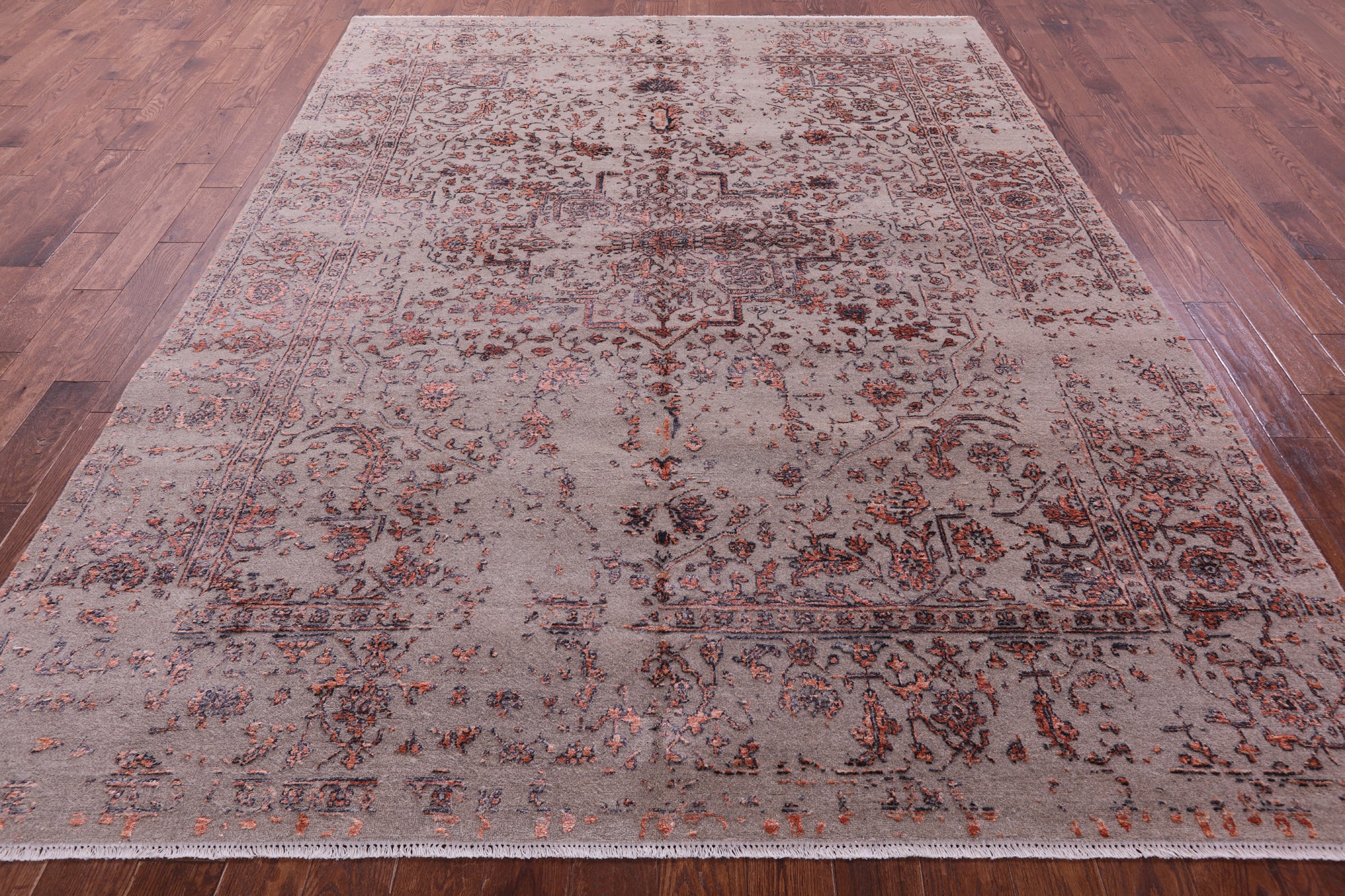 Modern Hand Knotted Wool & Silk Rug - 8' 0" X 10' 2" - Golden Nile