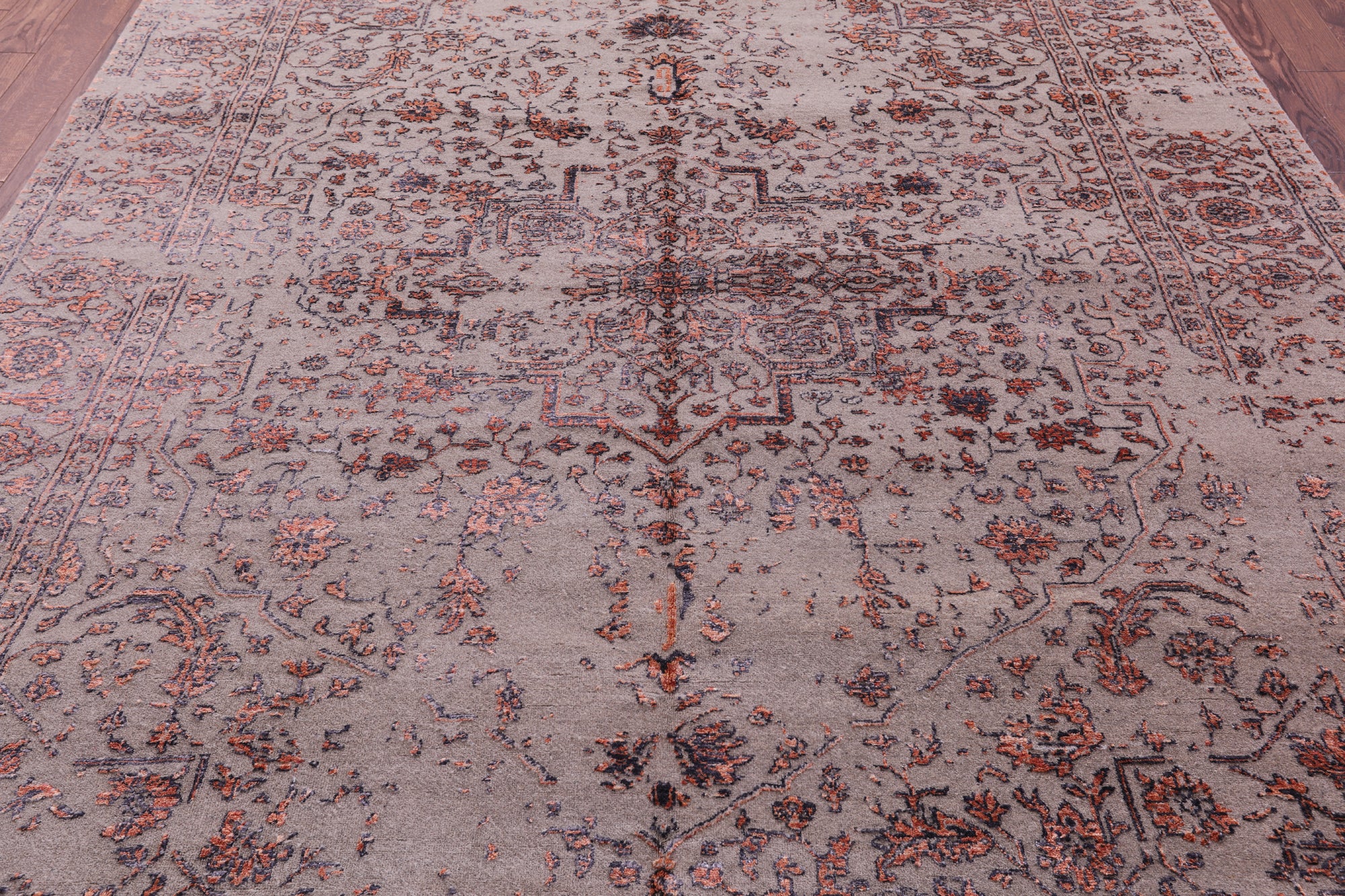 Modern Hand Knotted Wool & Silk Rug - 8' 0" X 10' 2" - Golden Nile