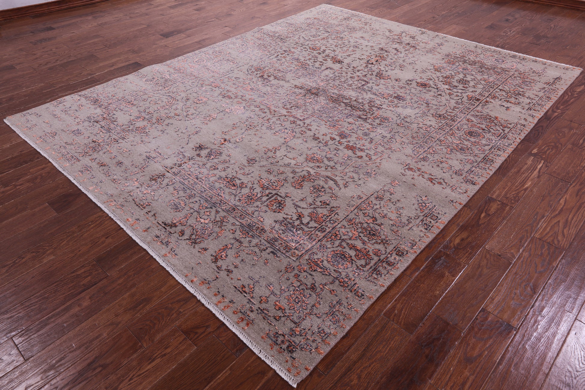 Modern Hand Knotted Wool & Silk Rug - 8' 0" X 10' 2" - Golden Nile