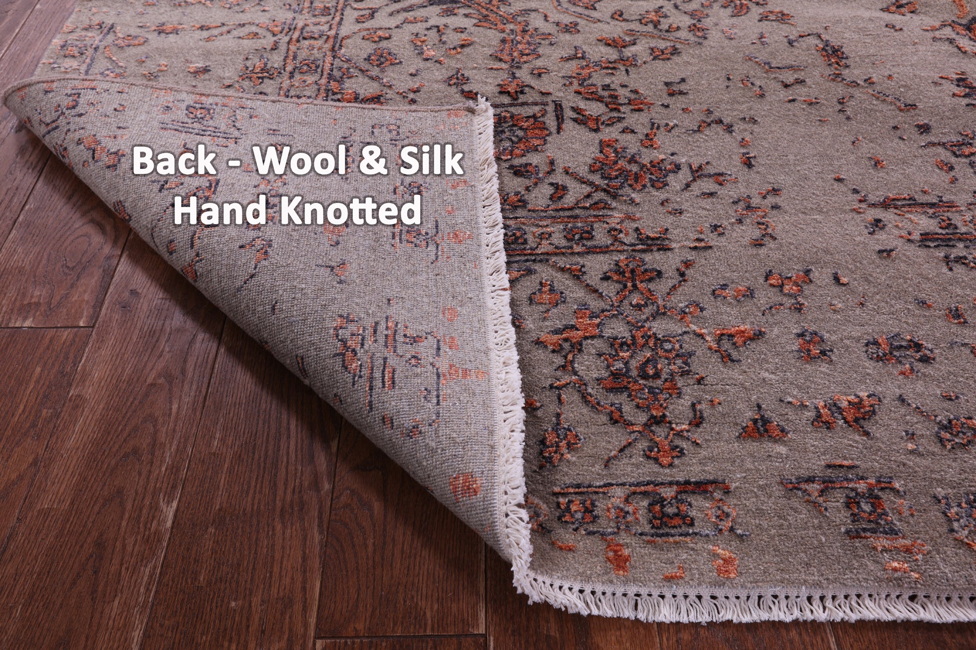 Modern Hand Knotted Wool & Silk Rug - 8' 0" X 10' 2" - Golden Nile