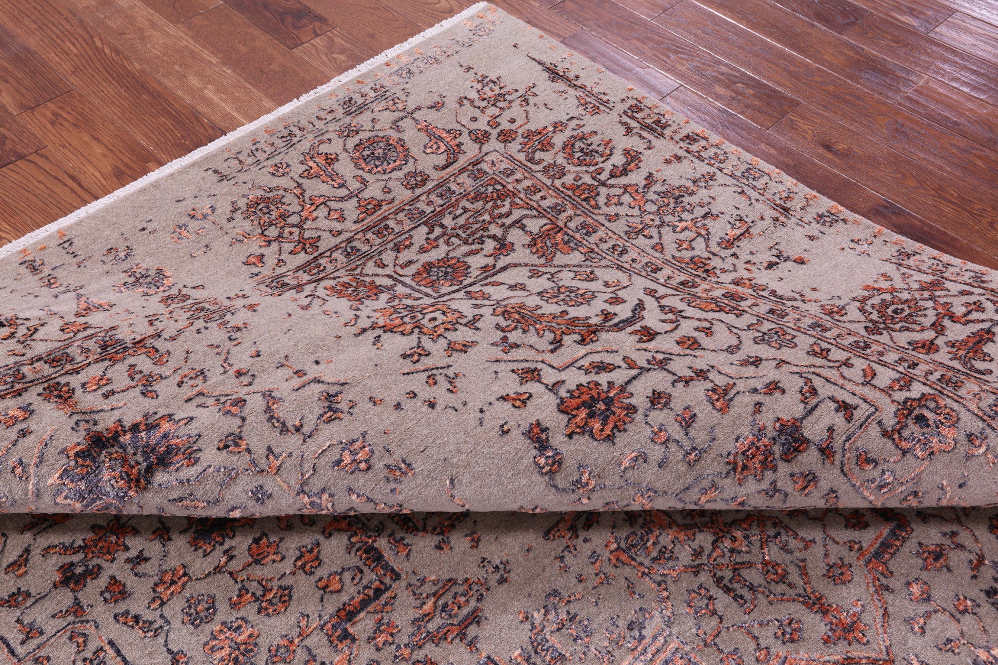 Modern Hand Knotted Wool & Silk Rug - 8' 0" X 10' 2" - Golden Nile