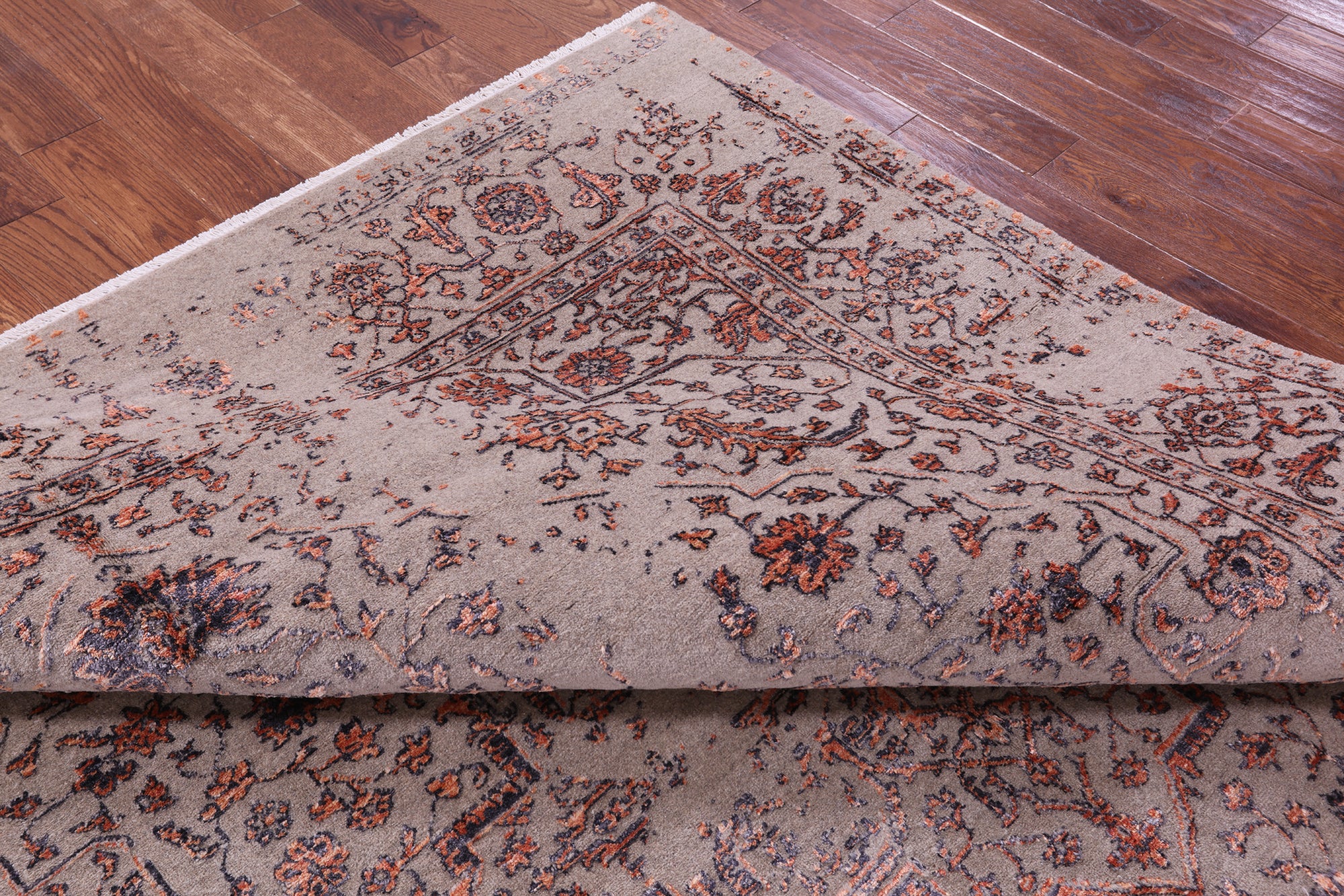 Modern Hand Knotted Wool & Silk Rug - 8' 0" X 10' 2" - Golden Nile