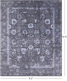 Grey Modern Hand Knotted Wool & Silk Rug - 8' 2" X 10' 0" - Golden Nile