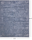 SUPER SALE Grey Modern Handmade Wool & Silk Rug - 8' 1" X 10' 1"