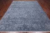 SUPER SALE Grey Modern Handmade Wool & Silk Rug - 8' 1" X 10' 1"