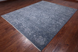 SUPER SALE Grey Modern Handmade Wool & Silk Rug - 8' 1" X 10' 1"