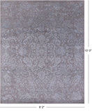 Grey Modern Hand Knotted Wool & Silk Rug - 8' 2" X 10' 0" - Golden Nile