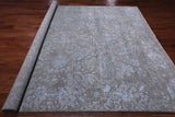 SUPER SALE Grey Modern Hand Knotted Wool & Silk Rug - 8' 2" X 10' 3"