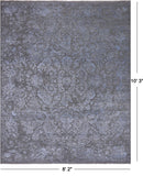 SUPER SALE Grey Modern Hand Knotted Wool & Silk Rug - 8' 2" X 10' 3"