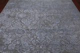 SUPER SALE Grey Modern Hand Knotted Wool & Silk Rug - 8' 2" X 10' 3"