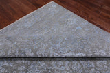 SUPER SALE Grey Modern Hand Knotted Wool & Silk Rug - 8' 2" X 10' 3"