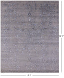 Grey Modern Handmade Wool & Silk Rug - 8' 2" X 10' 1" - Golden Nile