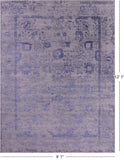 Grey Modern Hand Knotted Wool & Silk Rug - 9' 1" X 12' 1" - Golden Nile