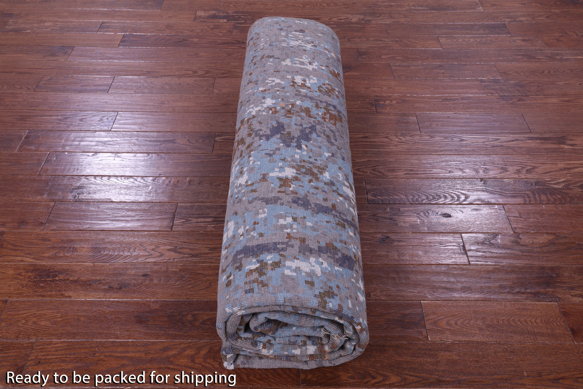Modern Handmade Wool & Silk Rug - 9' 0" X 12' 1" - Golden Nile
