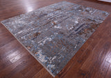 Modern Handmade Wool & Silk Rug - 9' 0" X 12' 1" - Golden Nile