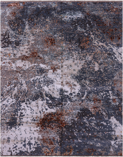 Modern Handmade Wool & Silk Rug - 8' 1" X 10' 2" - Golden Nile