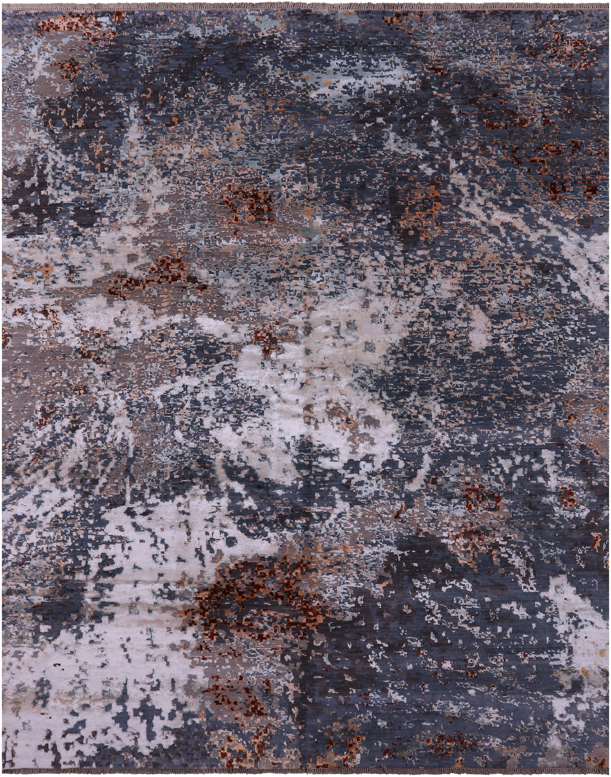 Modern Handmade Wool & Silk Rug - 8' 1" X 10' 2" - Golden Nile