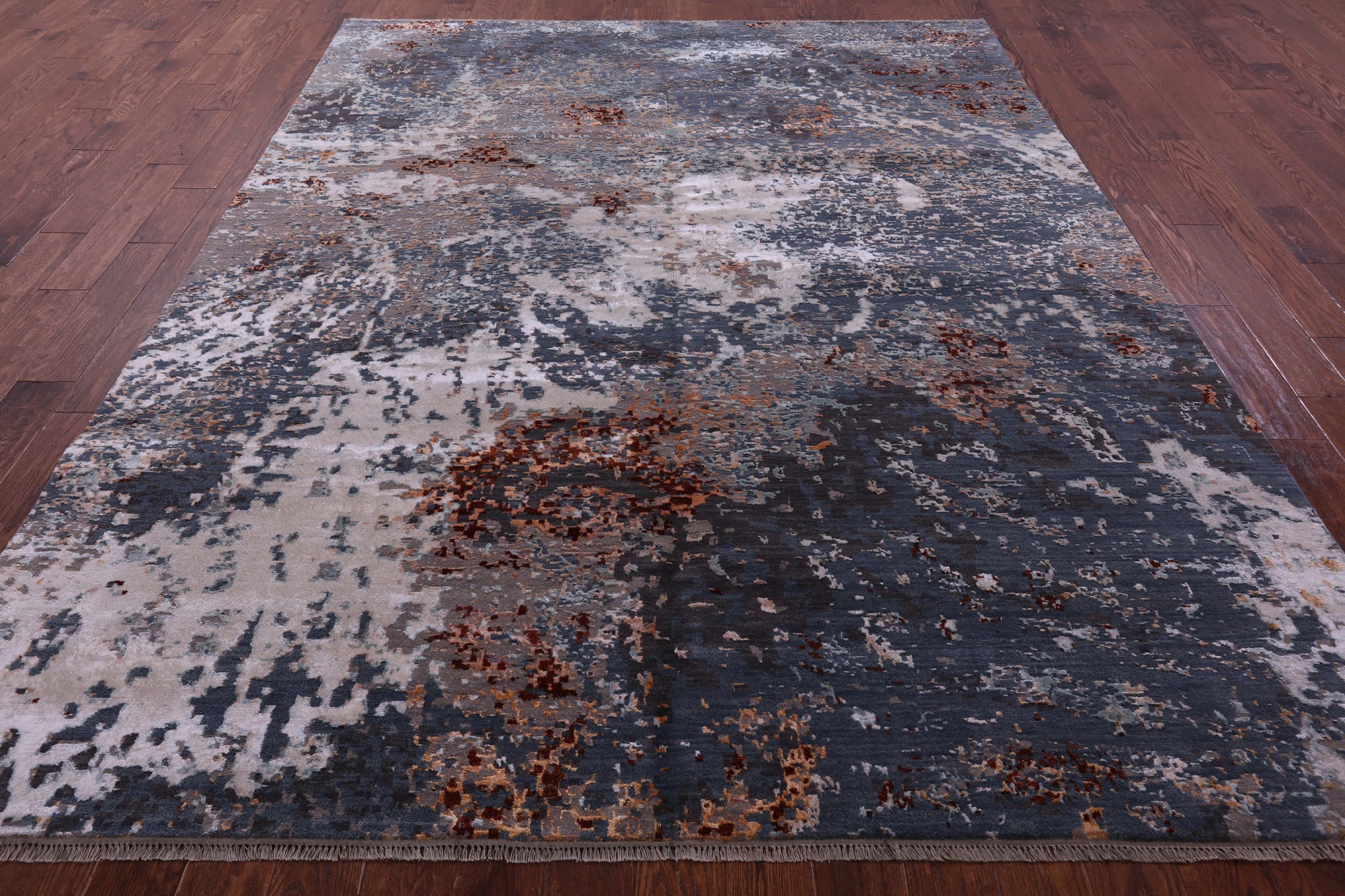 Modern Handmade Wool & Silk Rug - 8' 1" X 10' 2" - Golden Nile