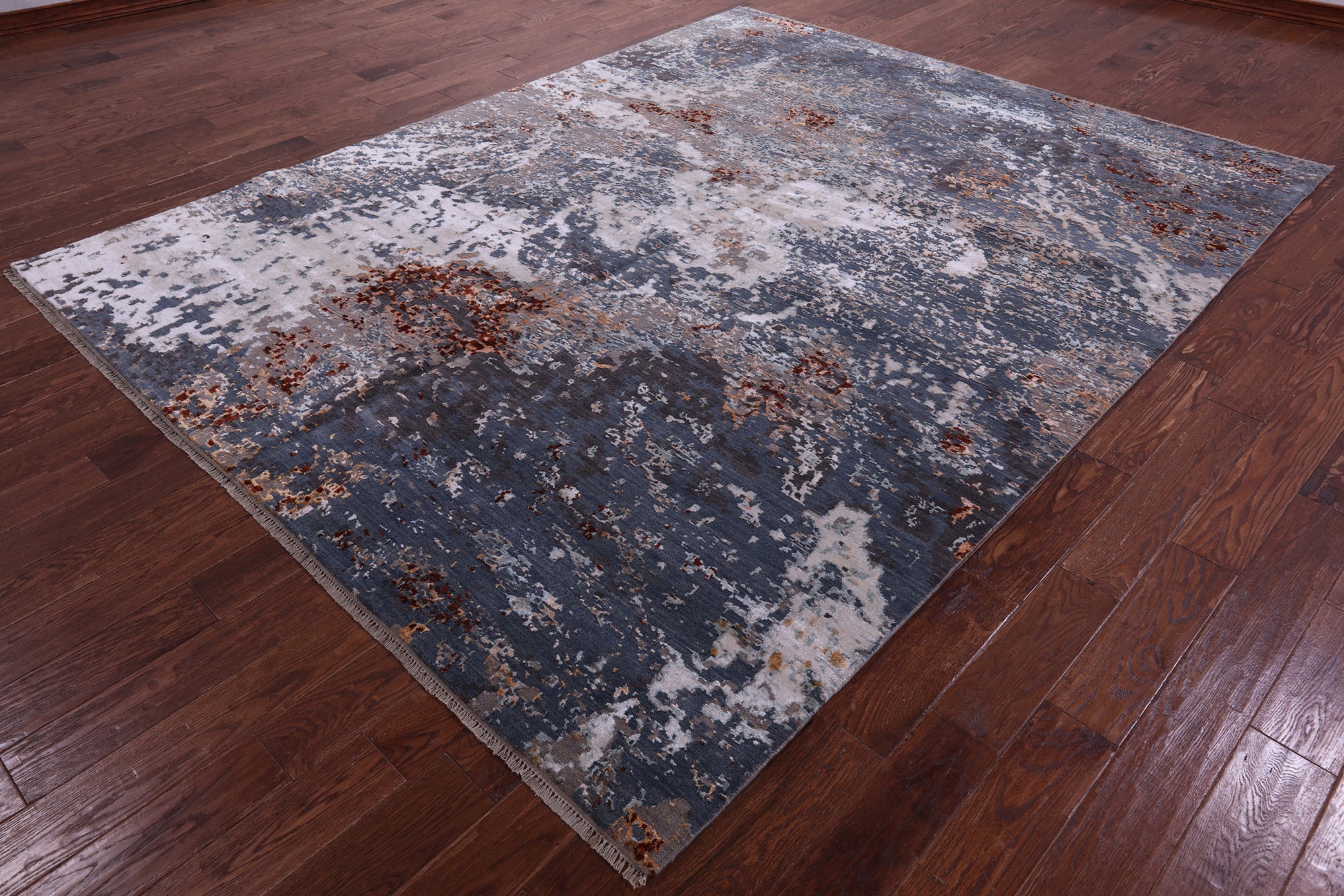 Modern Handmade Wool & Silk Rug - 8' 1" X 10' 2" - Golden Nile