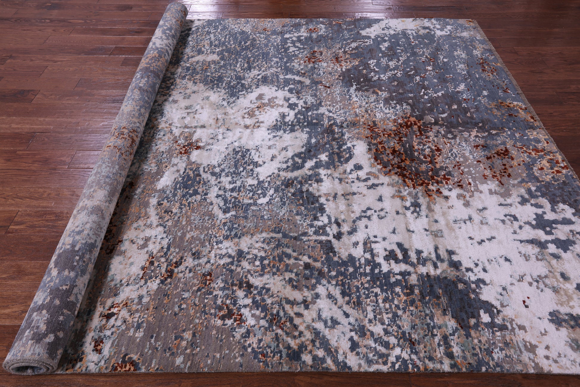 Modern Handmade Wool & Silk Rug - 8' 1" X 10' 2" - Golden Nile