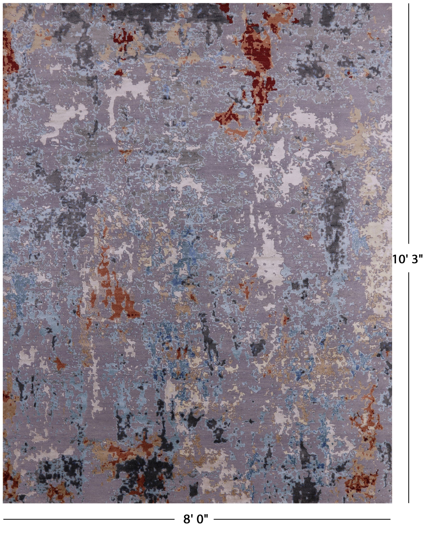Modern Handmade Wool & Silk Rug - 8' 0" X 10' 3" - Golden Nile