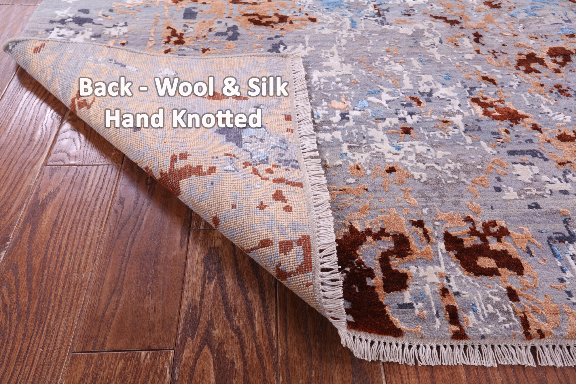 Modern Handmade Wool & Silk Rug - 7' 11" X 10' 2" - Golden Nile