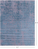 Grey Modern Hand Knotted Wool & Silk Rug - 8' 1" X 10' 2" - Golden Nile