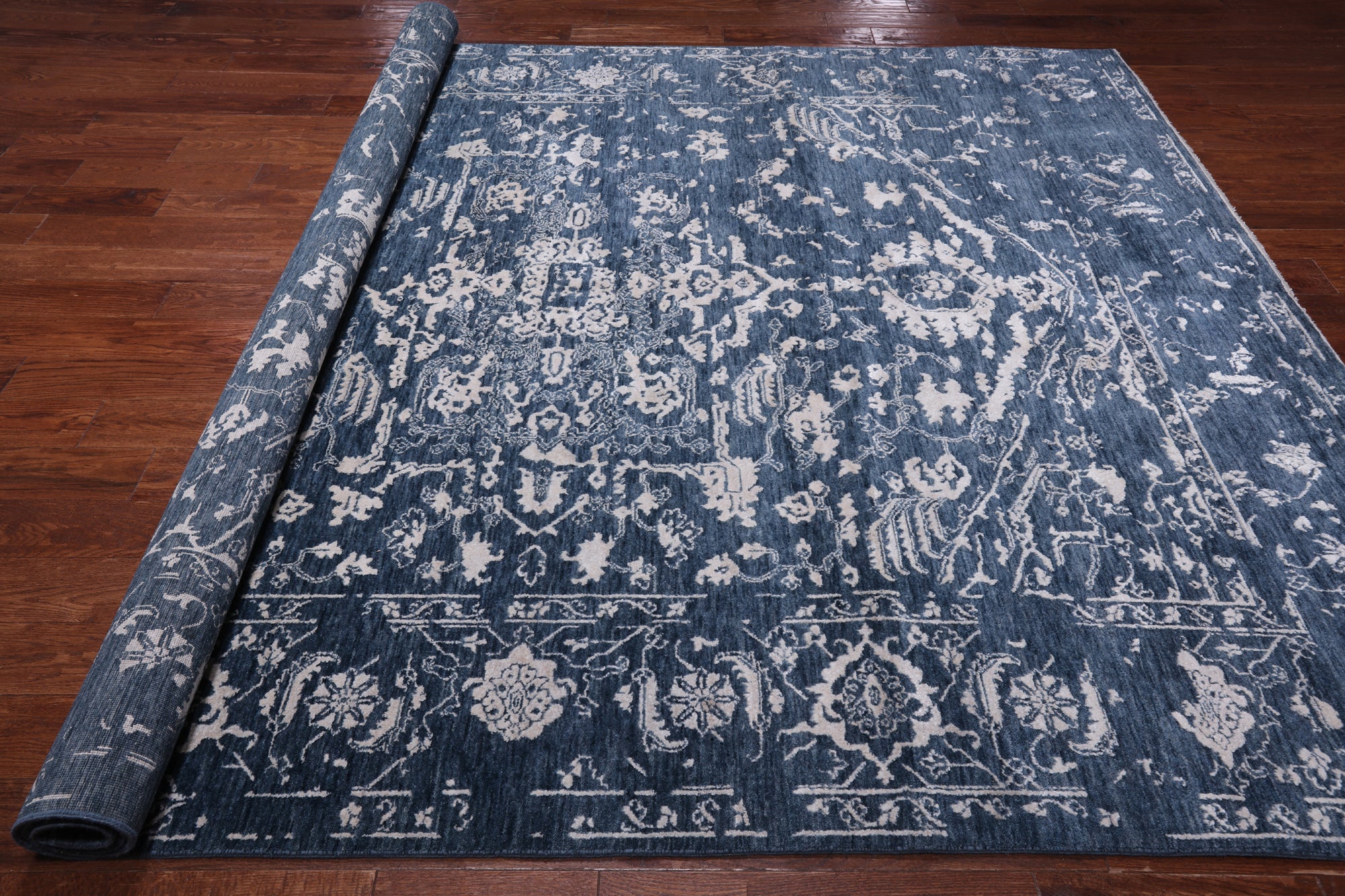 SUPER SALE Modern Hand Knotted Wool & Silk Rug - 8' 2" X 10' 5"