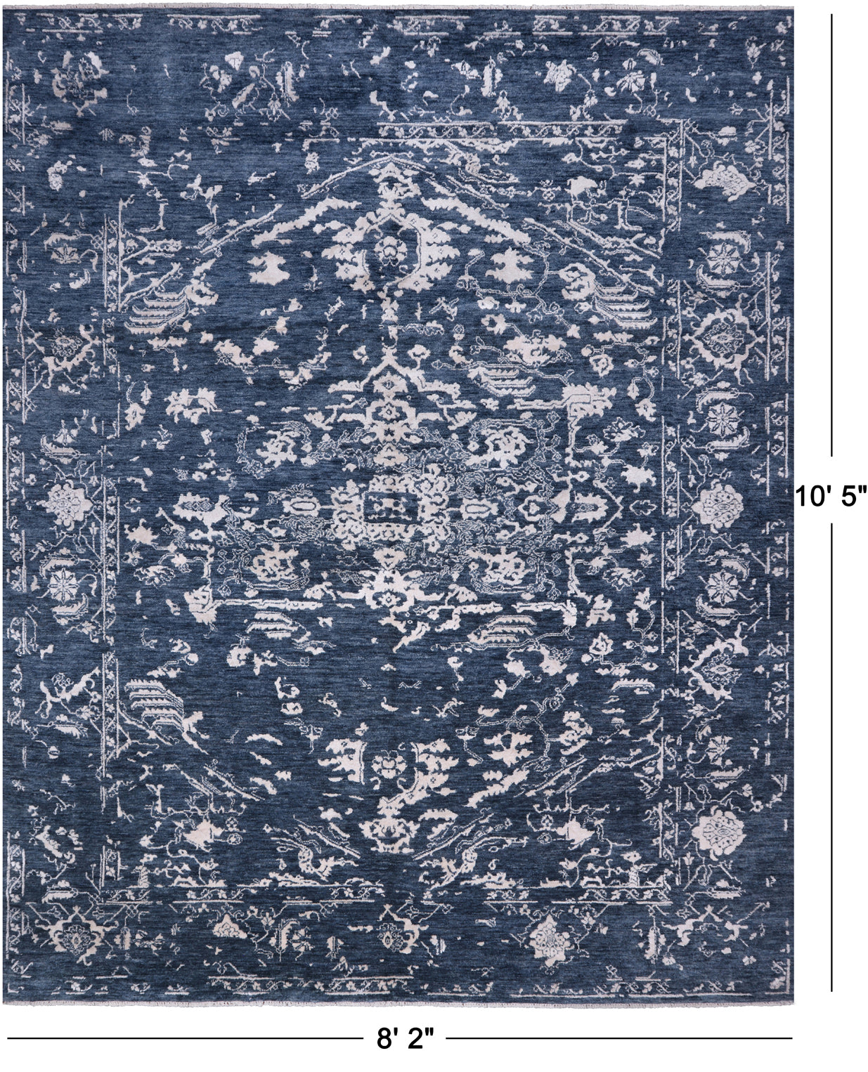 SUPER SALE Modern Hand Knotted Wool & Silk Rug - 8' 2" X 10' 5"