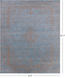 Grey Modern Hand Knotted Wool & Silk Rug - 8' 2" X 10' 1" - Golden Nile