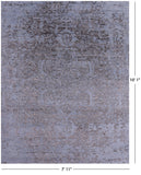Blue Modern Hand Knotted Wool & Silk Rug - 7' 11" X 10' 1" - Golden Nile