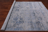 Grey Modern Hand Knotted Wool & Silk Rug - 8' 1" X 10' 1"