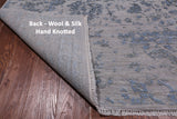 Grey Modern Hand Knotted Wool & Silk Rug - 8' 1" X 10' 1"