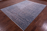 Grey Modern Handmade Wool & Silk Rug - 7' 11" X 10' 4" - Golden Nile
