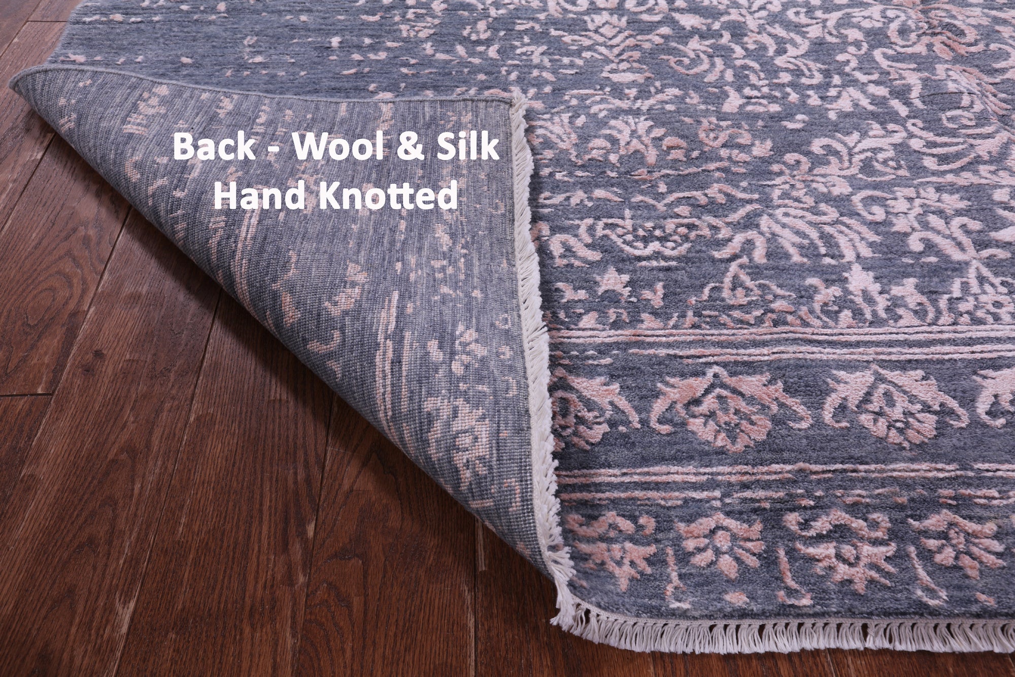 Grey Modern Handmade Wool & Silk Rug - 7' 11" X 10' 4" - Golden Nile